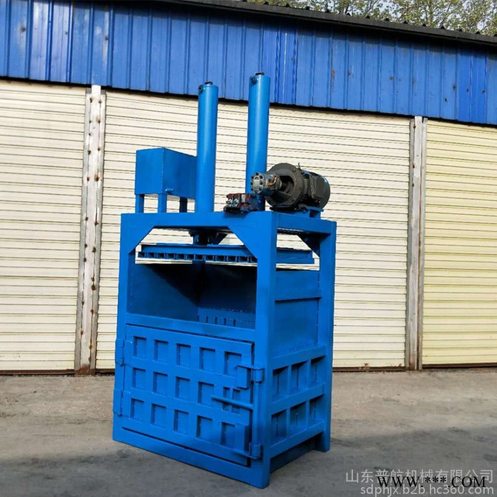 山东铁丝电缆压块机 普航垃圾回收站压缩机 废纸药材塑料压包机厂家图2