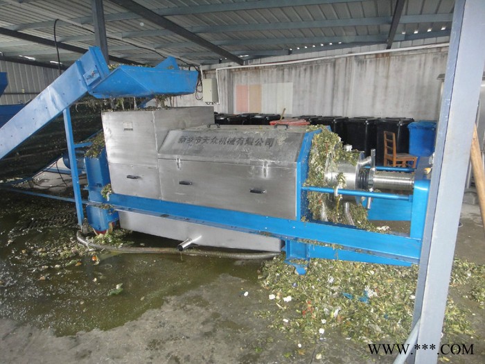 水葫芦脱水压榨挤干机、菜市场垃圾果蔬垃圾脱水挤压机固液分离设备、厨余垃圾脱水挤干机图2