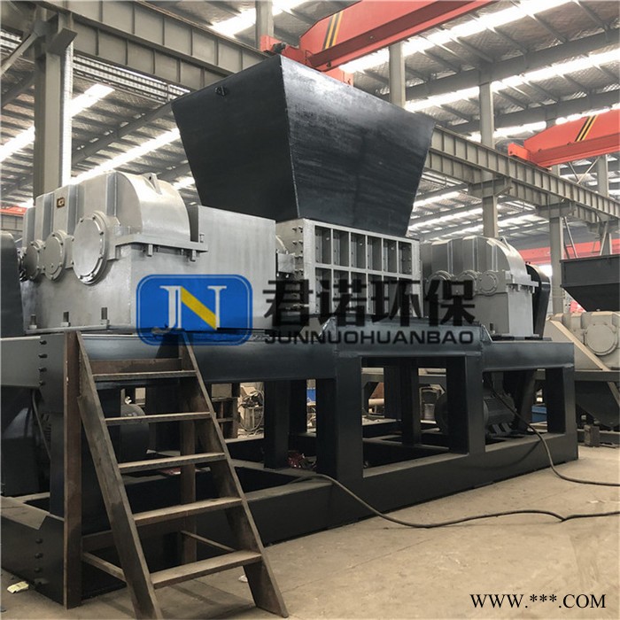 断桥铝双轴撕碎机 废弃物料撕碎处理设备 君诺 废钢铁撕碎机图8