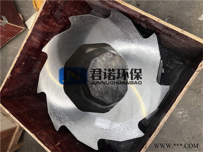 断桥铝双轴撕碎机 废弃物料撕碎处理设备 君诺 废钢铁撕碎机图2