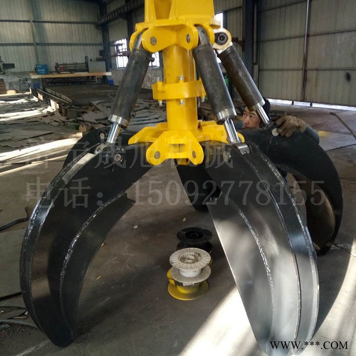 360度旋转液压挖掘机抓钢机梅花抓4瓣5瓣废钢铁夹子图3