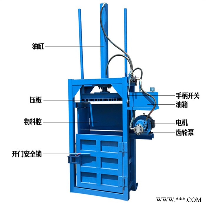 30吨立式液压打包机 冠发废旧下脚料压包机 废铁桶立式压扁压块机图5