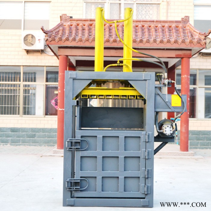 出口型卧式废纸打包机 液压打包机厂房 废铁桶立式压扁压块机图8