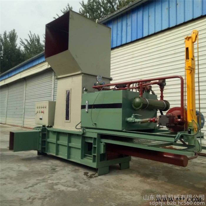 无锡纸壳压块打包机 立式30吨湿羽毛压缩机 普航 多功能废铁压块机厂家图6