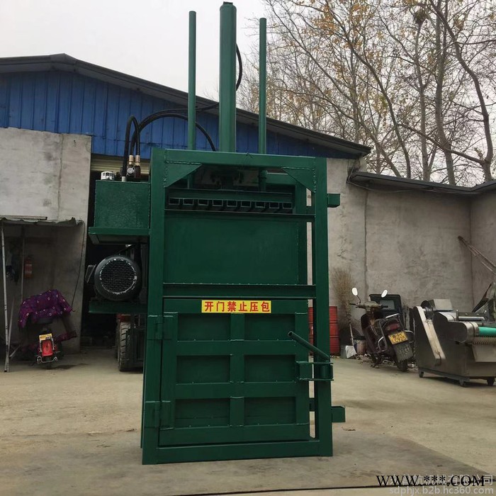 无锡纸壳压块打包机 立式30吨湿羽毛压缩机 普航 多功能废铁压块机厂家图2