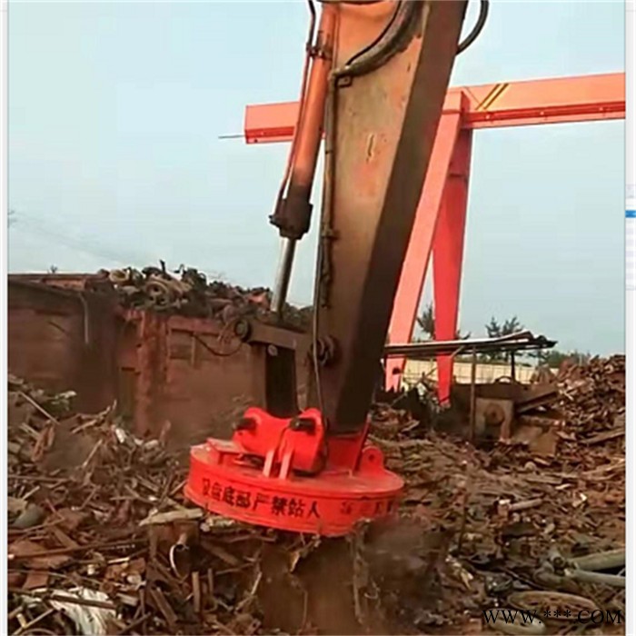 MW5-150L装卸废铁起重电磁吸盘 吸附力强 自发电挖机起重电磁吸盘厂家图4