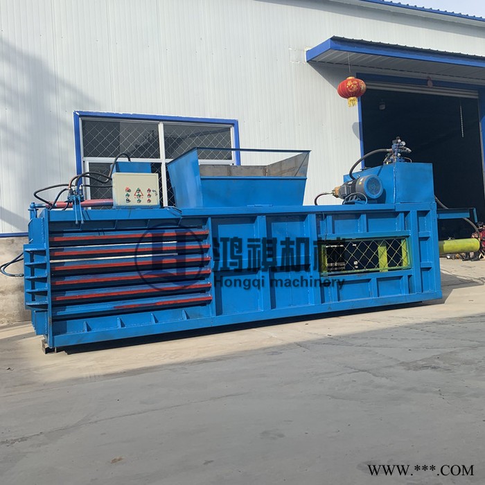 灵山县 液压立式纸屑打包机 鸿祺机械废品卧式打包机 40吨双缸打包机 废纸打包机图3