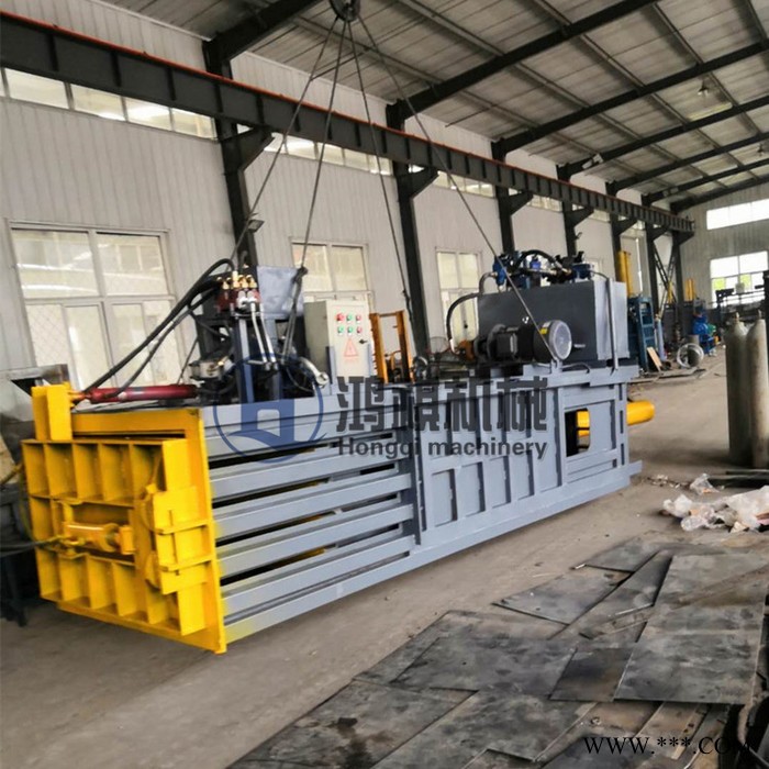 灵山县 液压立式纸屑打包机 鸿祺机械废品卧式打包机 40吨双缸打包机 废纸打包机图5