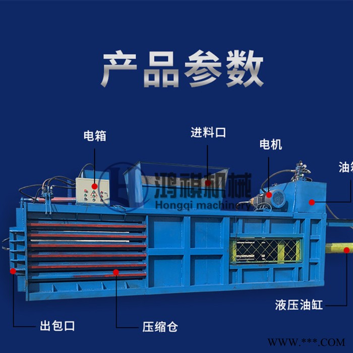 灵山县 液压立式纸屑打包机 鸿祺机械废品卧式打包机 40吨双缸打包机 废纸打包机图4