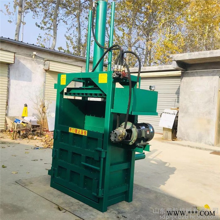 普航海绵下脚料打包机立式40吨油桶压扁机包装纸壳打包机定做图5