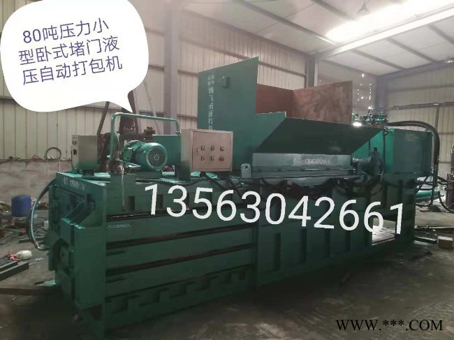临清市大辛庄腾飞液压机械80吨卧式 废纸液压打包机图2