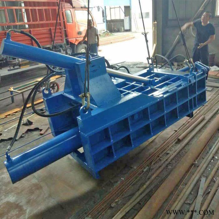 富德250彩钢瓦金属压扁机铁屑废铁打包机易拉罐下脚料打包机铝合金铁桶压块机钢筋下脚料压块机图4