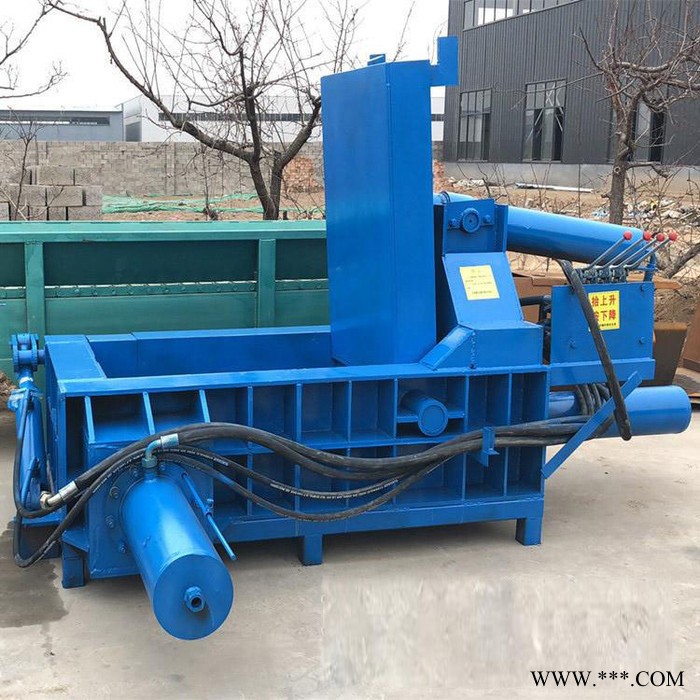 富德125钢筋打包机卧式废纸液压打包机大油桶压扁机轻薄料打包机废铝屑液压机图2