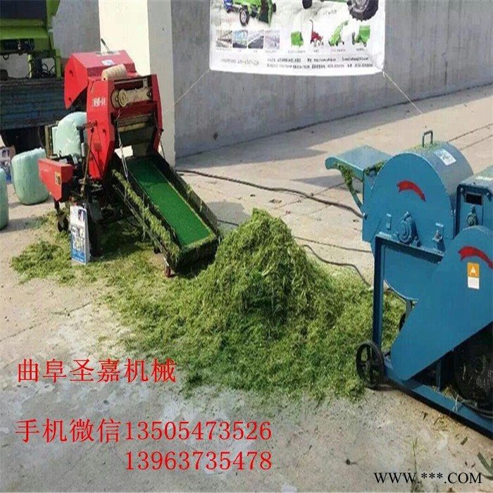 石家庄青储打捆包膜机厂家电话  青贮一体机 圣嘉大型青储饲料打包机操作视频图3