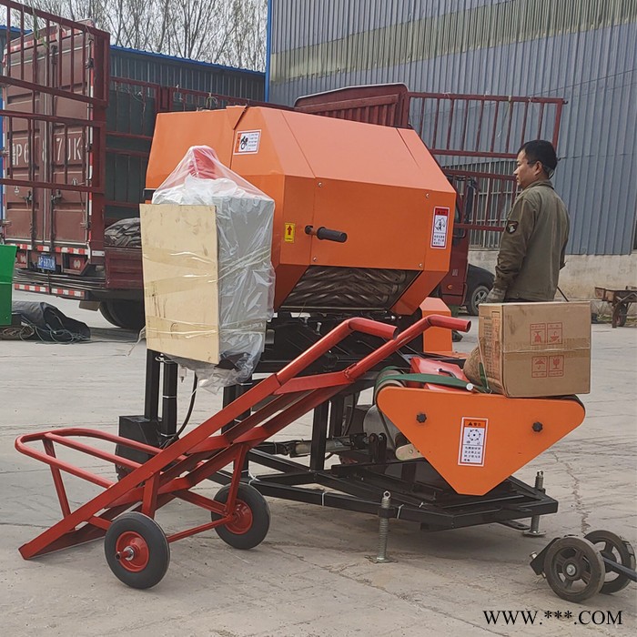 全自动秸秆打包机 畜牧养殖饲料包膜机 小型秸秆圆捆机 源头厂家图5