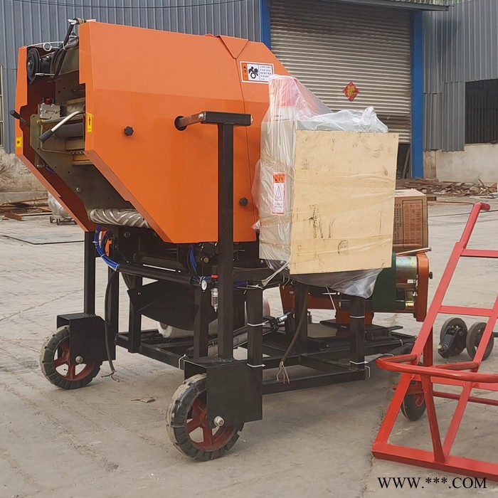 全自动秸秆打包机 畜牧养殖饲料包膜机 小型秸秆圆捆机 源头厂家图4