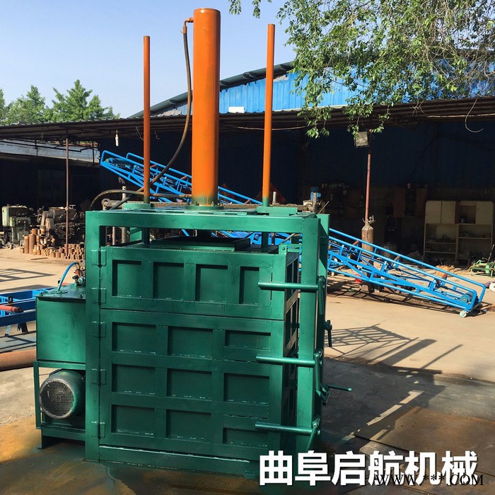 80吨废旧服装打包机 启航垃圾废料废纸立式液压打包机 机器订做图4