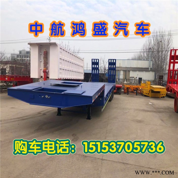 14.8米4轴低平板半挂车 打包机运输钩机板爬梯板图5