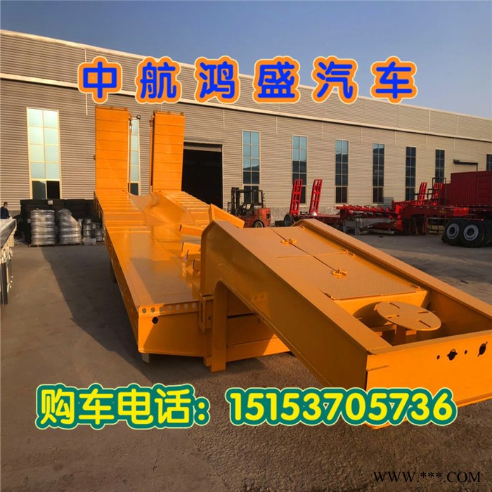 14.8米4轴低平板半挂车 打包机运输钩机板爬梯板图4