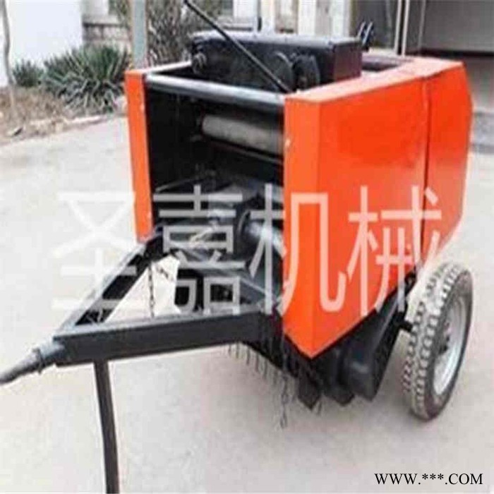 小麦秸秆打捆机厂家 行走式麦草打捆机 拖拉机牵引式圆捆打捆机  牧草打包机图5