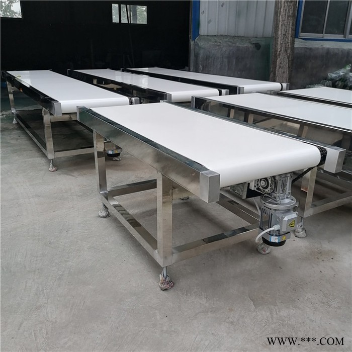 盈利机械定制不锈钢爬坡链板输送机矿泉水瓶可乐瓶装打包机传送用链板输送机 装车皮带输送机图6