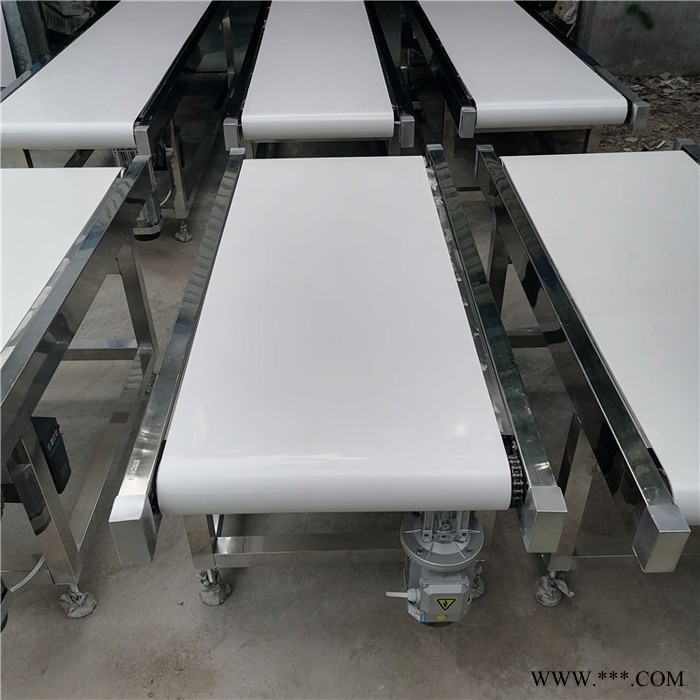 盈利机械定制不锈钢爬坡链板输送机矿泉水瓶可乐瓶装打包机传送用链板输送机 装车皮带输送机图7