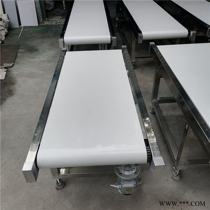 盈利机械定制不锈钢爬坡链板输送机矿泉水瓶可乐瓶装打包机传送用链板输送机 装车皮带输送机图8