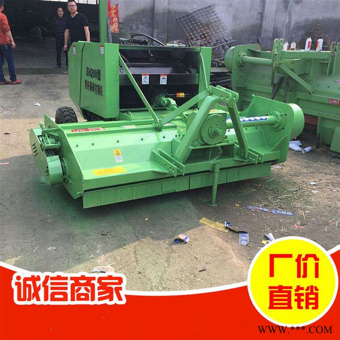 万轮** 站立到付秸秆捡拾粉碎打捆机 秸秆草料打包机 全自动不同宽幅秸秆粉碎圆捆机 不易散捆青贮打捆机图3
