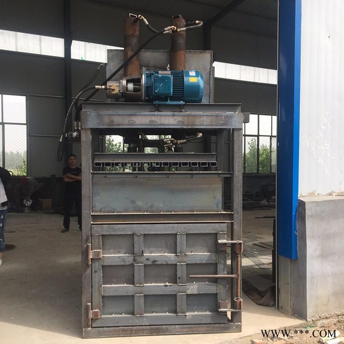 世久SJ-2017 废纸打包机 液压半自动立式打包机 60吨大吨位定制金属 纸箱 服装 铁屑 棉花 废料打包机图3