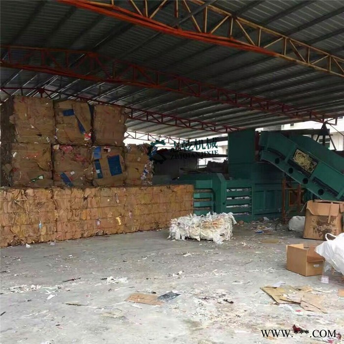 牧草压块机 全自动卧式液压稻草打包机 塑料布饮料桶瓶挤压打包机图4