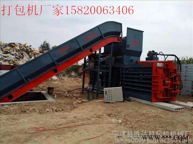 宁津胜达120型 废纸液压打包机厂家废塑料铁皮棉花卧式液压打包机秸秆类草类打包机图3