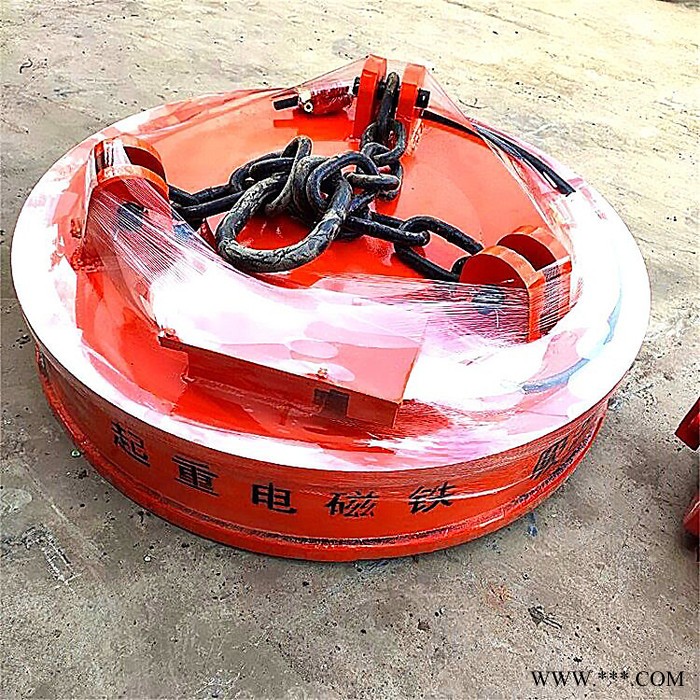 圆形废铁废钢电磁吸盘阿里24伏废钢用起重电磁铁图3