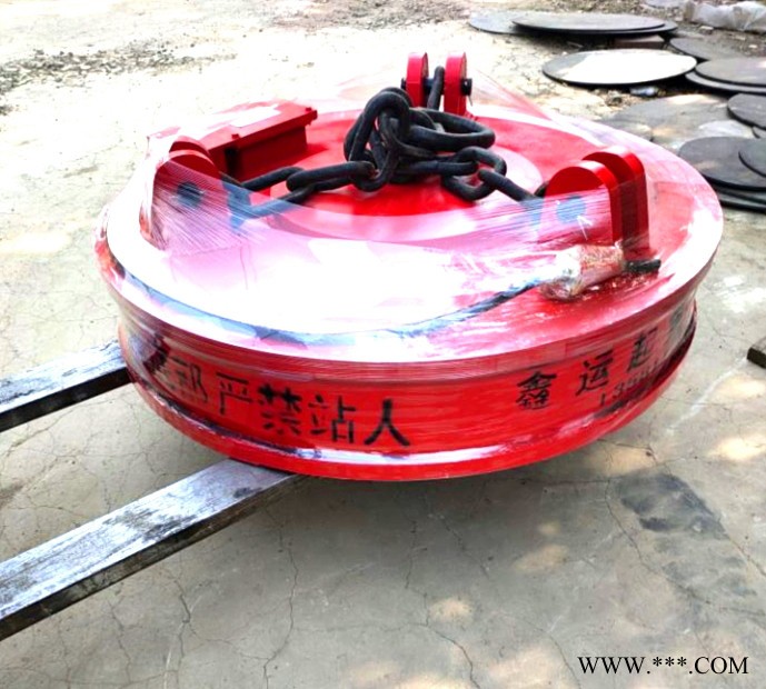 MW5-130L装废钢起重电磁铁 钩机加装废钢磁铁吸盘 装卸圆形起重电磁铁现货图2