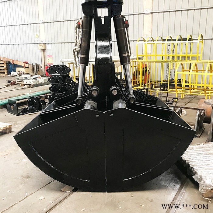 挖机贝壳斗 可抓石子废铁 热电厂抓煤斗 大容量液压双开贝壳斗图3