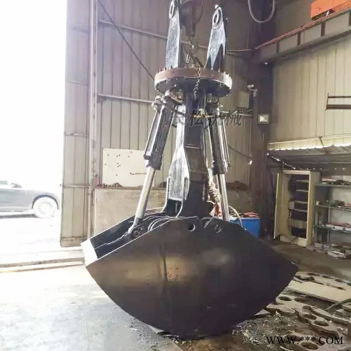 挖机贝壳斗 可抓石子废铁 热电厂抓煤斗 大容量液压双开贝壳斗图2