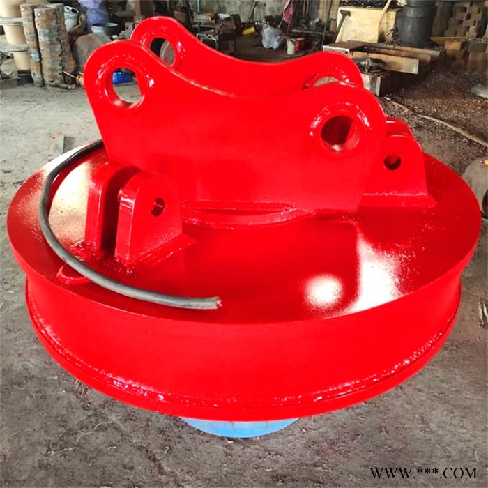 挖机改废铁吸盘加发电机 MW5-90L起重圆形吸盘 勾机电磁吸盘图2