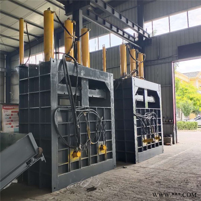 热卖小型立式液压打包机 废铁压块机工作视频 40吨立式热卖款图2