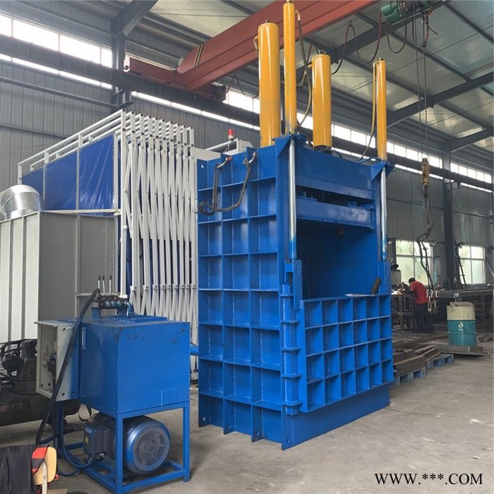 热卖小型立式液压打包机 废铁压块机工作视频 40吨立式热卖款图7