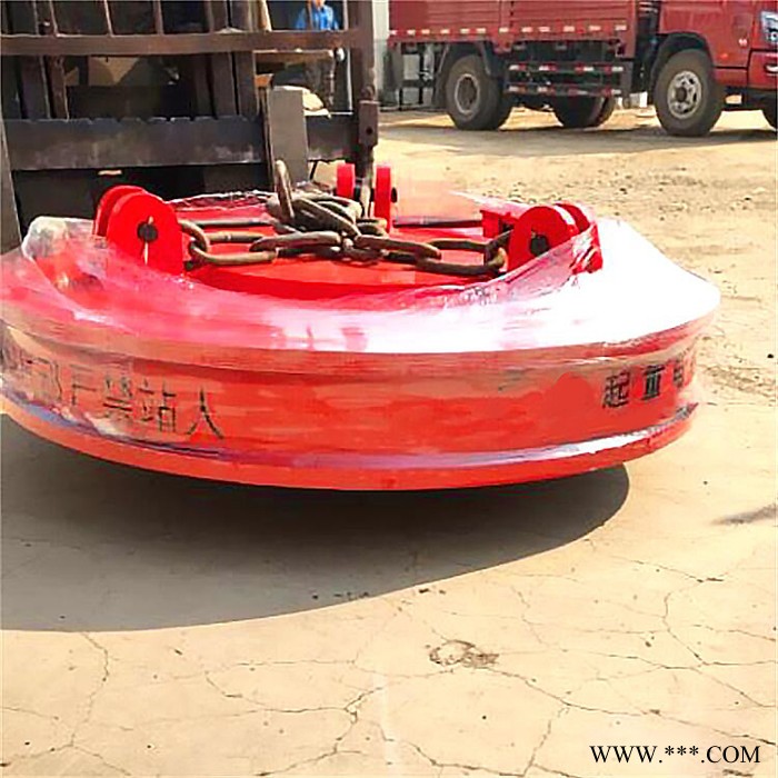 遥控起重电磁铁 90cm废钢铁圆形起重电磁铁 挖机自发电带电磁铁图6