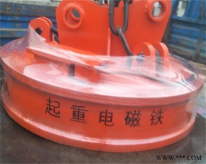现货供应挖掘机圆形起重电磁吸盘 1.2米吊运废钢起重电磁铁 1.2米废钢废铁吸盘图2