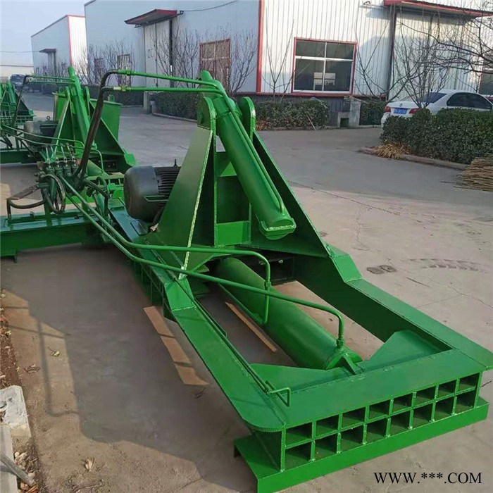 卧式废铁压块机 液压金属压扁成型机 铁皮压包机 鲁丰厂家现货图5