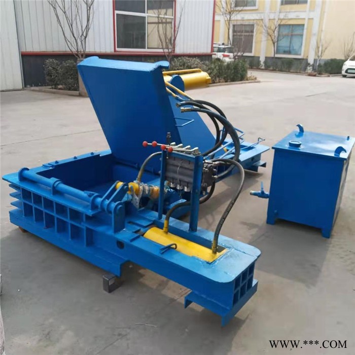 卧式废铁压块机 液压金属压扁成型机 铁皮压包机 鲁丰厂家现货图3