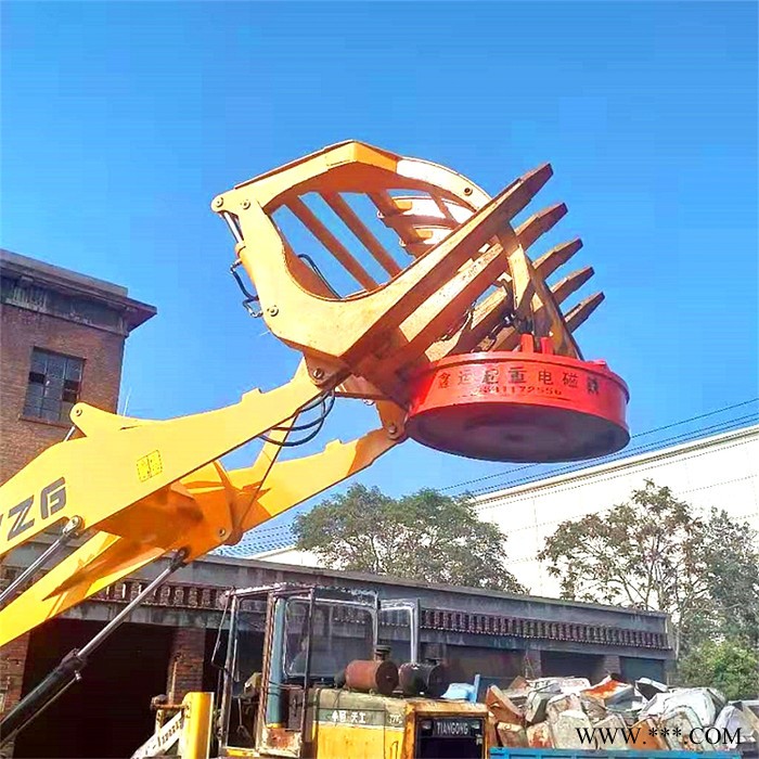 废钢电磁铁 起重 厂家鑫运 吸盘式电磁铁 高温电磁吸铁盘图2