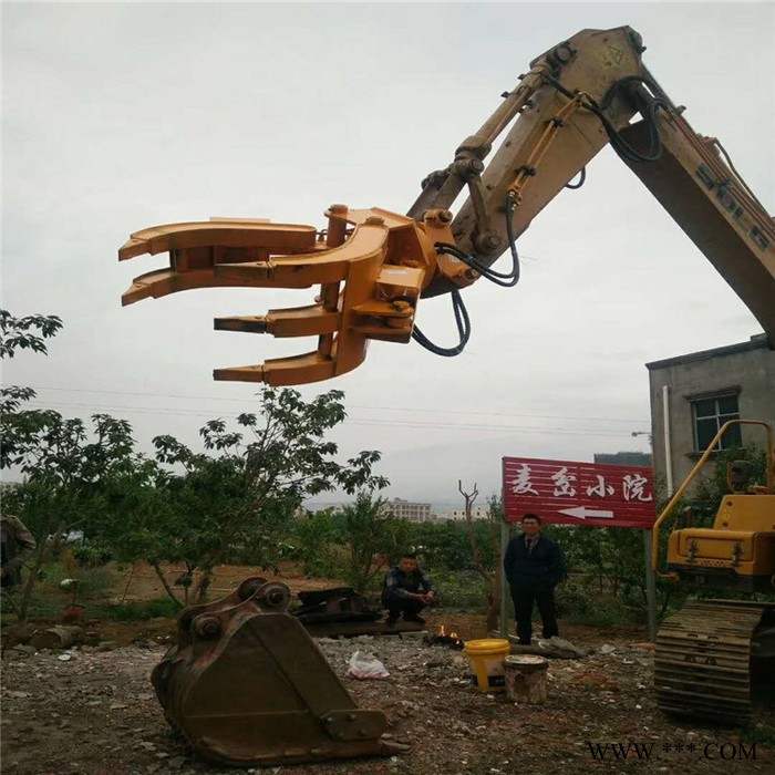 公铁两用夹木器 挖机抓木器定制 废钢抓具夹木器图2