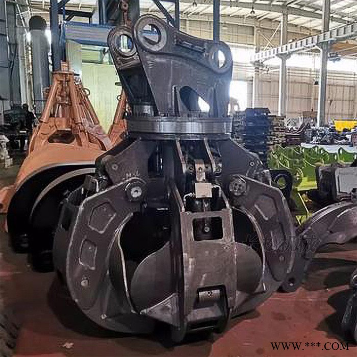 挖机属具莲花抓 多瓣莲花抓 360度旋转五瓣抓 固定式莲花抓 抓废钢废铁机图5