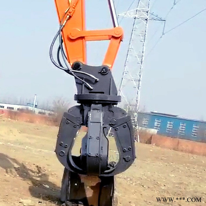 挖机属具莲花抓 多瓣莲花抓 360度旋转五瓣抓 固定式莲花抓 抓废钢废铁机图7