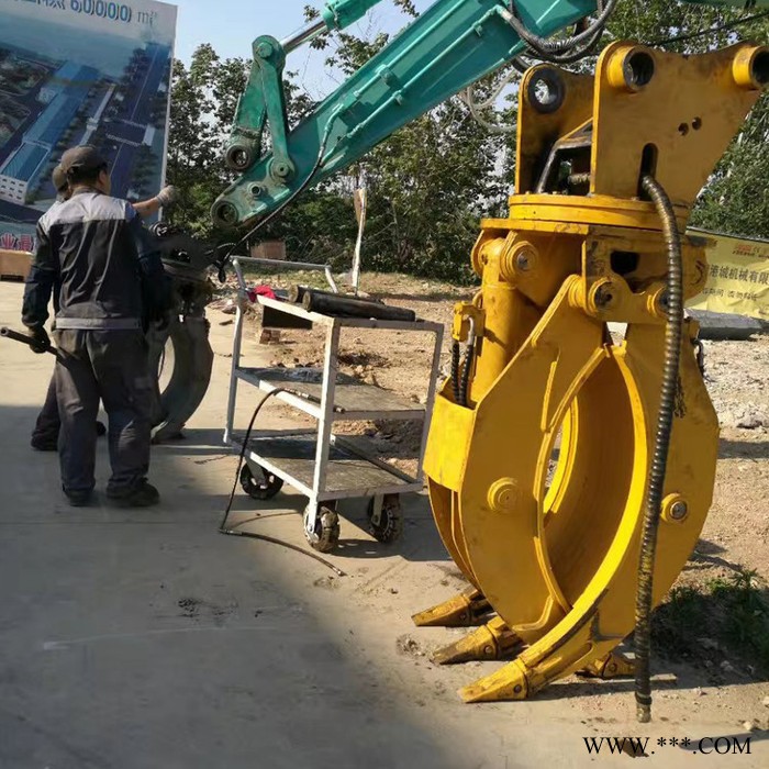 定制夹木器 抓木器 小型五齿液压旋转抓木器 双杠重型抓木器 抓废铁抓木器图3