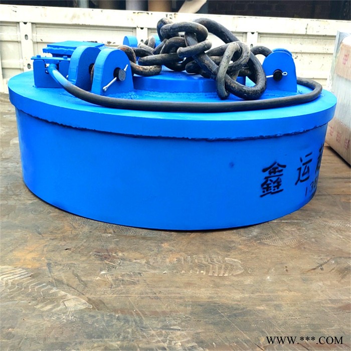 吊装磁铁吸盘价格 鑫运 直径90cm 吸废铁电磁吸盘 安装厂家图5