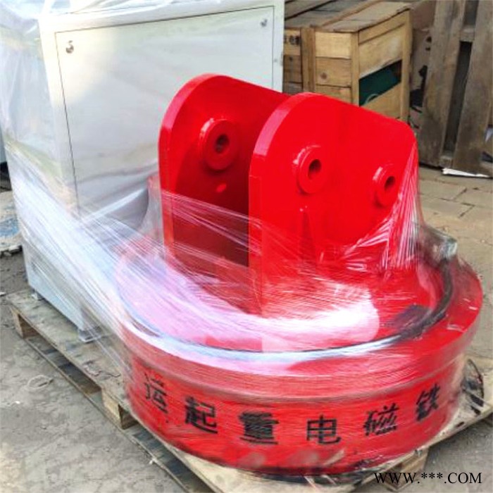 湖北电磁起重吸盘结构合理 吸重比大 钩机加装废钢磁铁吸盘起重图3