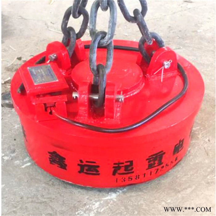 大庆废钢起重电磁铁厂商 鑫运 1.1米电磁铁吸盘起重厂商图4